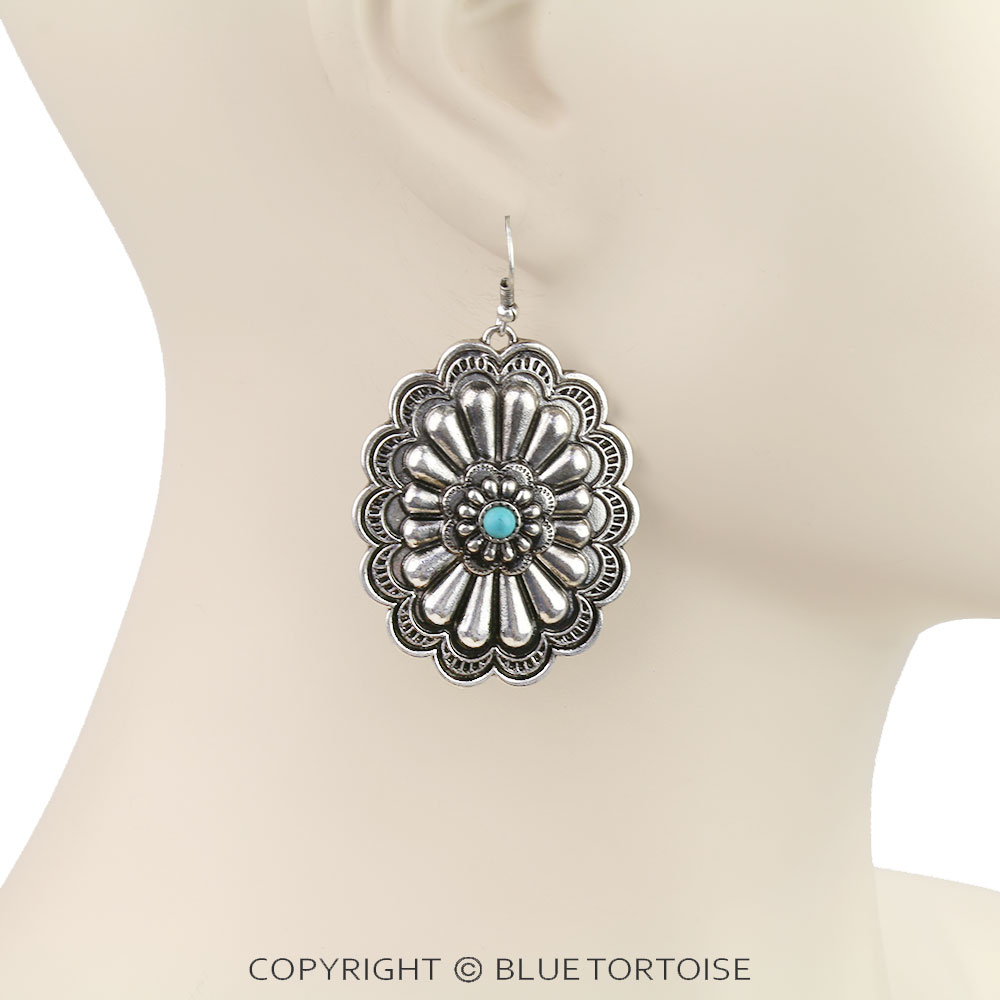 Western Concho Dangle Earrings - Image 2