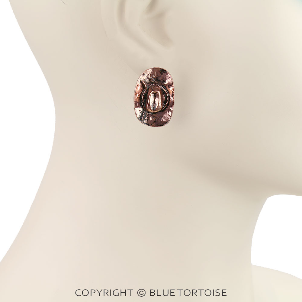 Western Cowboy Hat Stud Earrings - Image 2