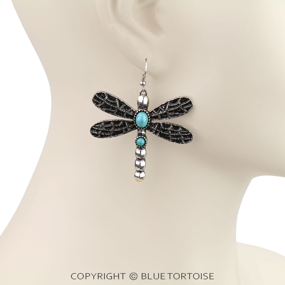 Western Dragonfly Dangle Earrings - Image 2