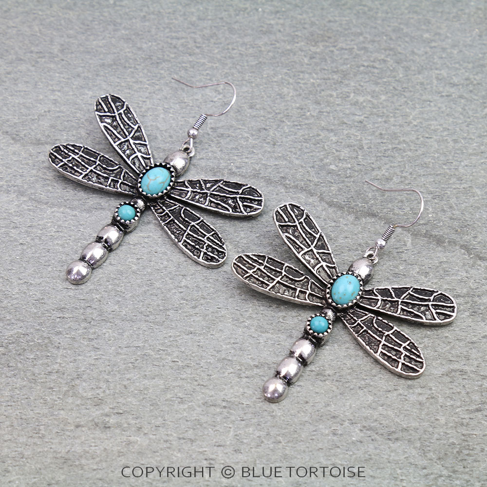 Western Dragonfly Dangle Earrings