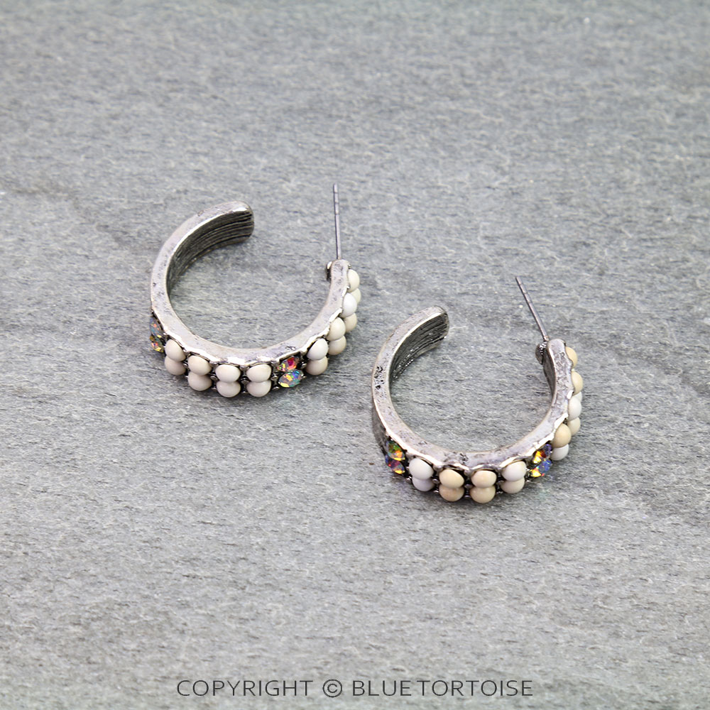 Western Stone Hoop Earrings
