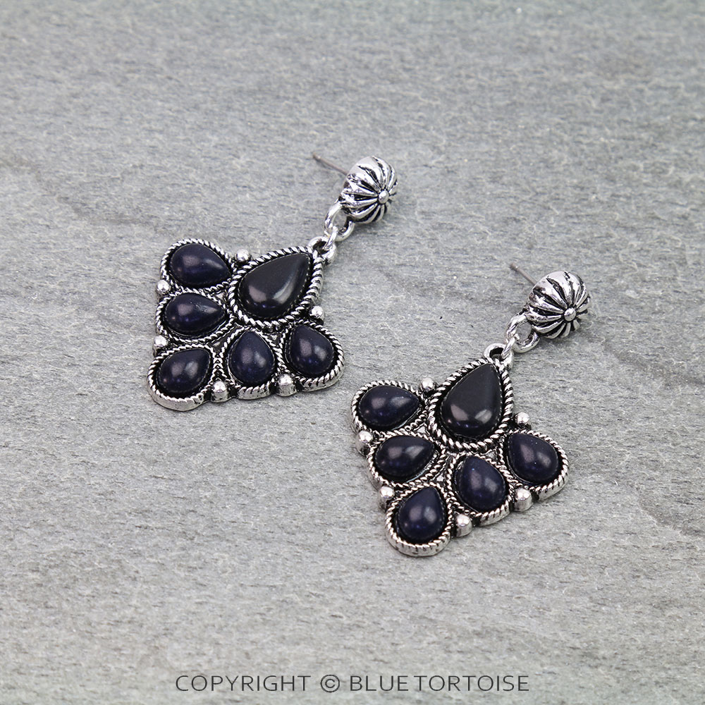 Western Cluster Stone Stud Earrings