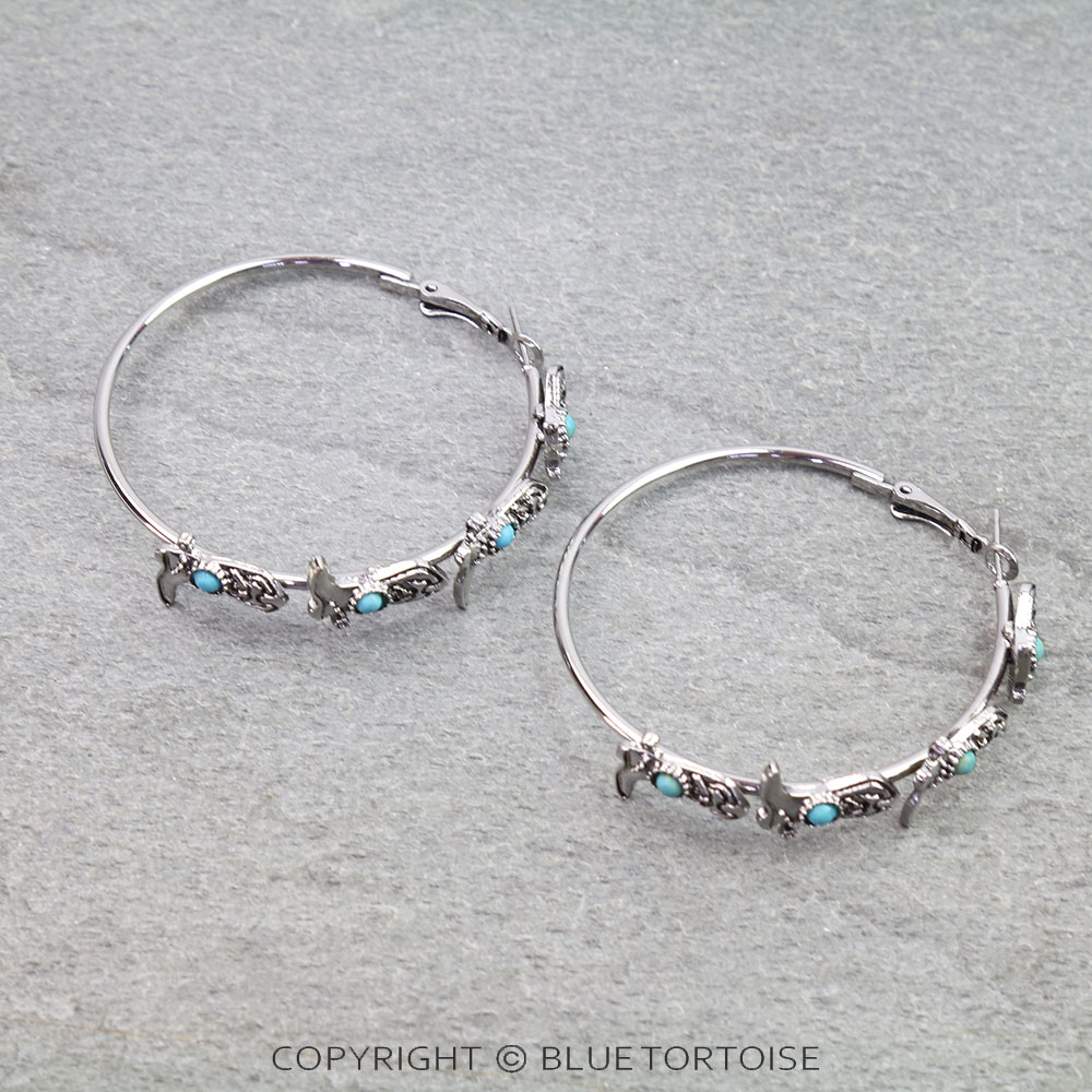 Western Cowboy Boots Hoop Earrings