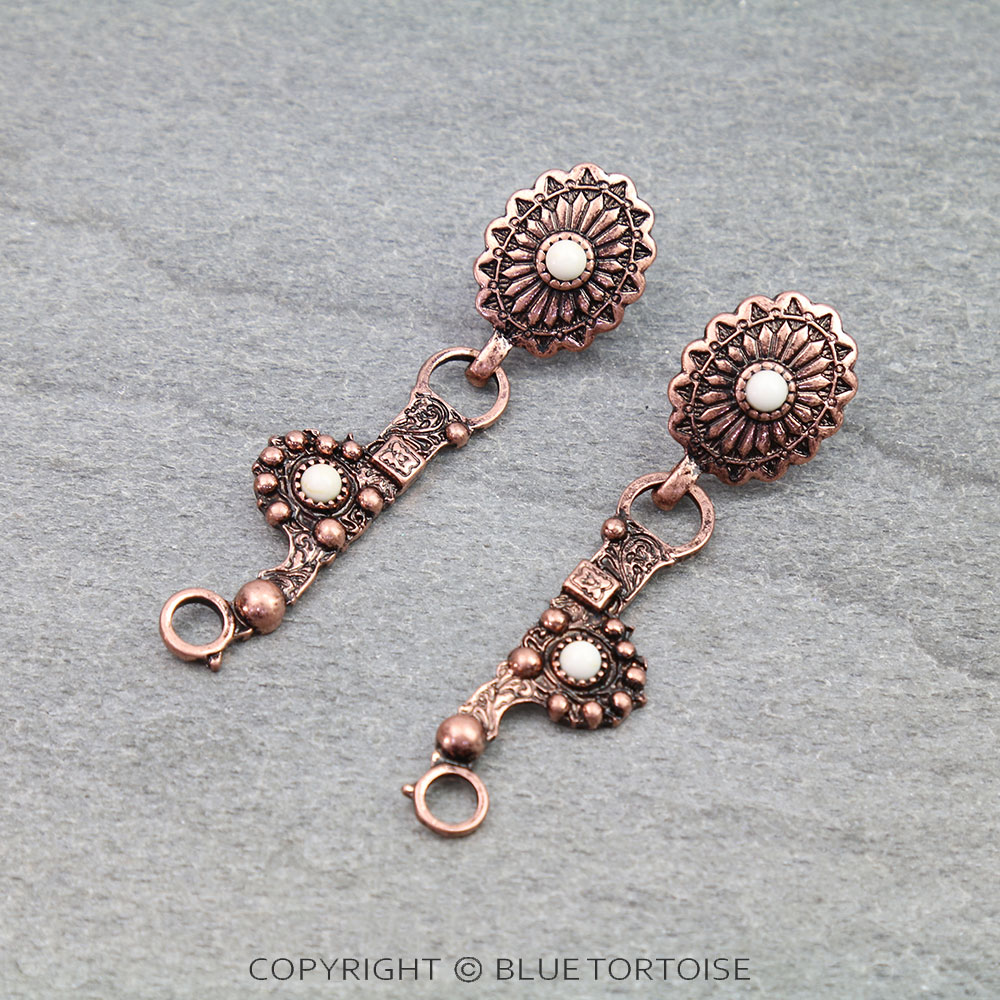 Western Concho and Saddle Stud Earrings