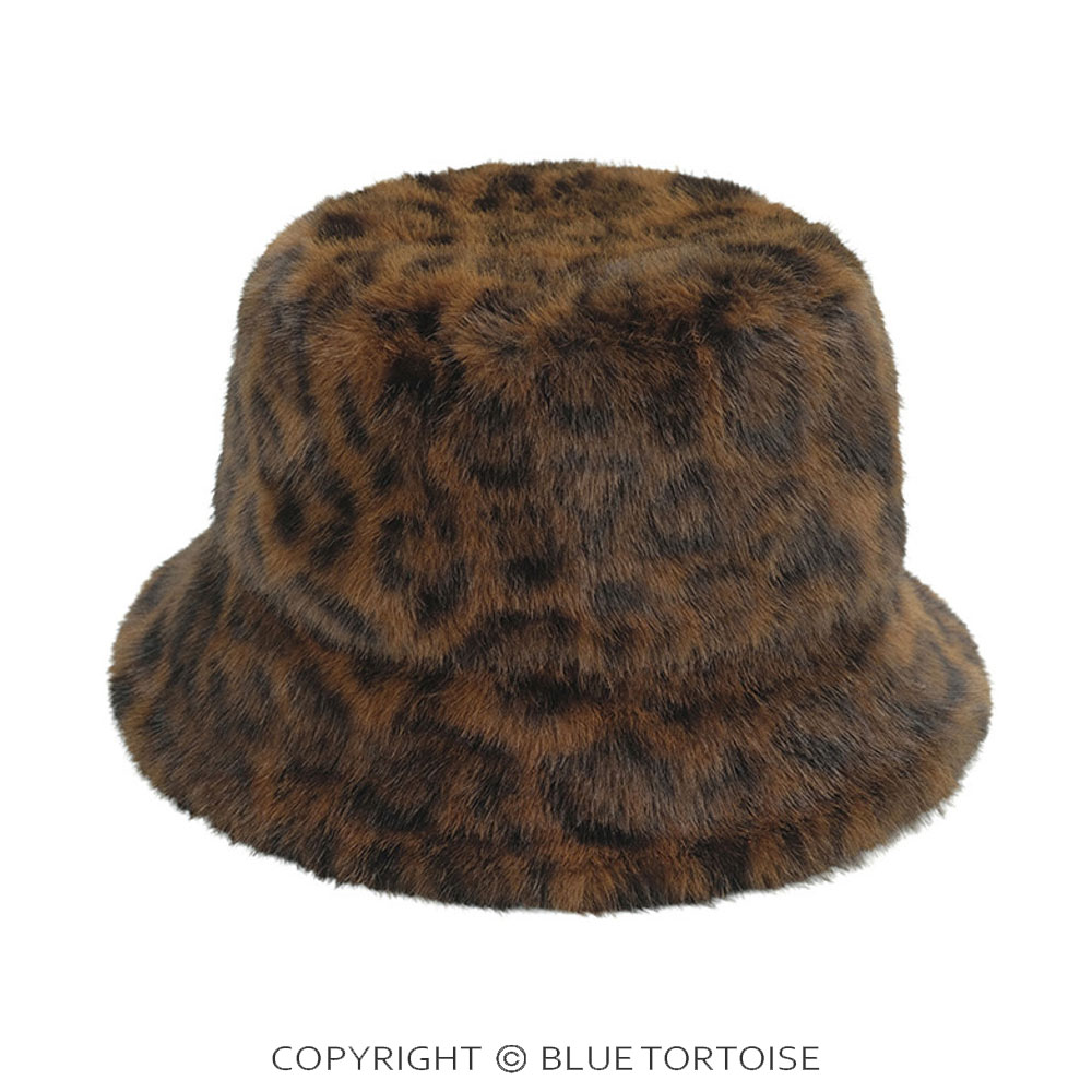 C.C Leopard Pattern Fur Winter Bucket Hat