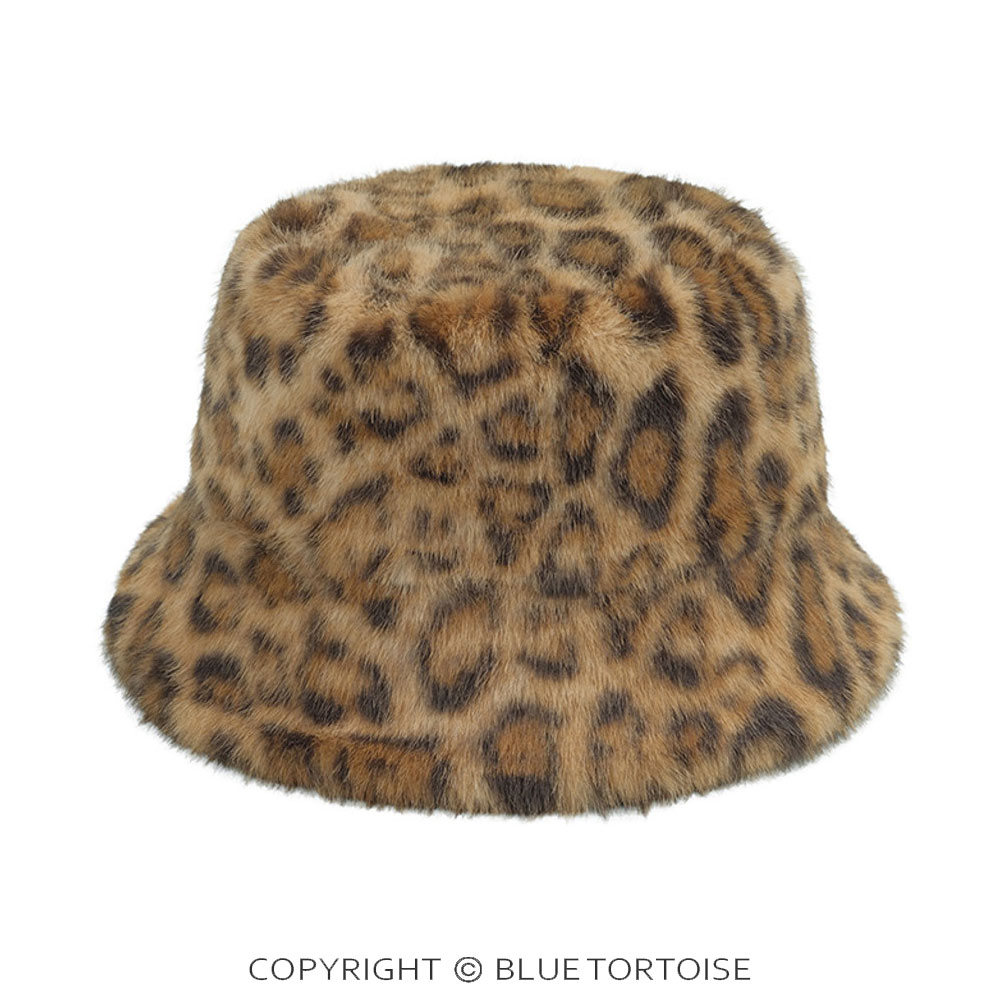 C.C Leopard Pattern Fur Winter Bucket Hat