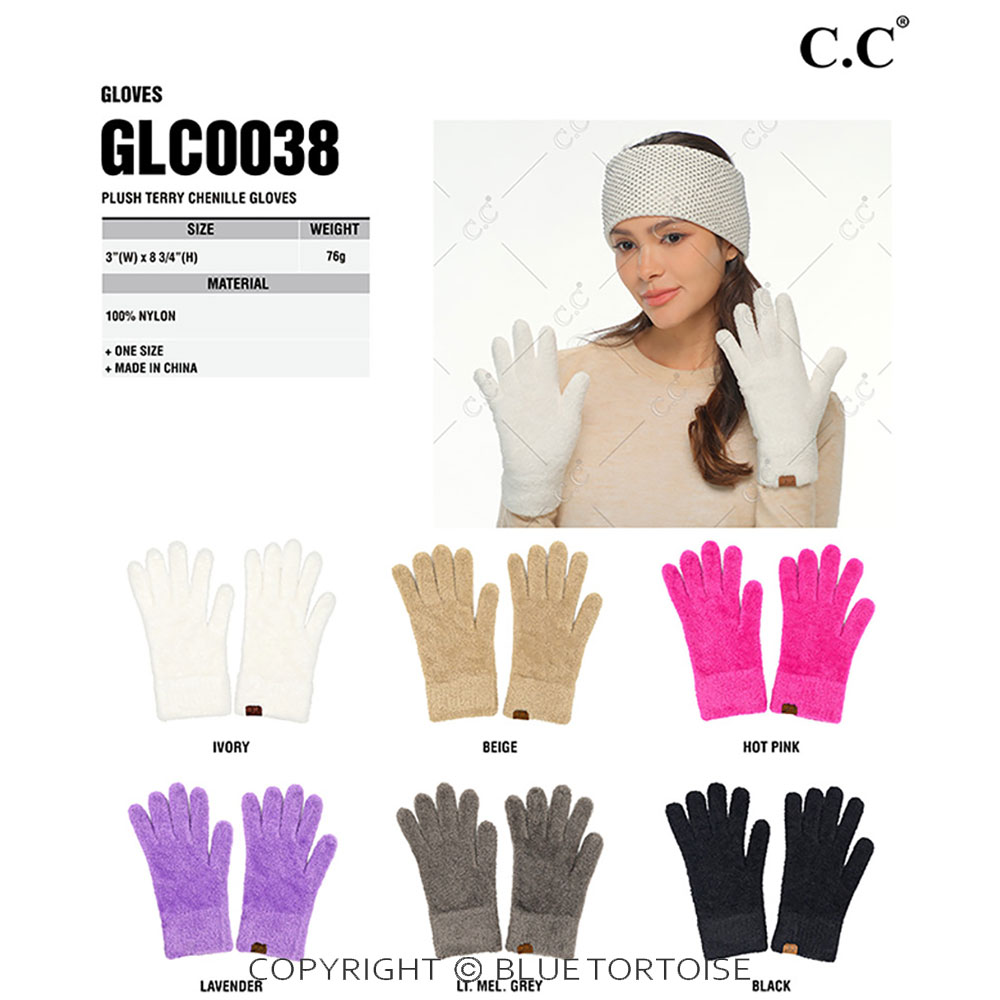 C.C Plush Terry Chenille Gloves - Image 2