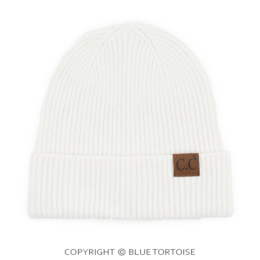 C.C Soft Recycled Fine Yarn Cuff Beanie