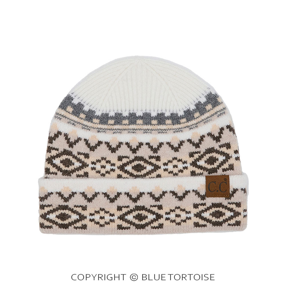 C.C Aztec Pattern Cuff Beanie