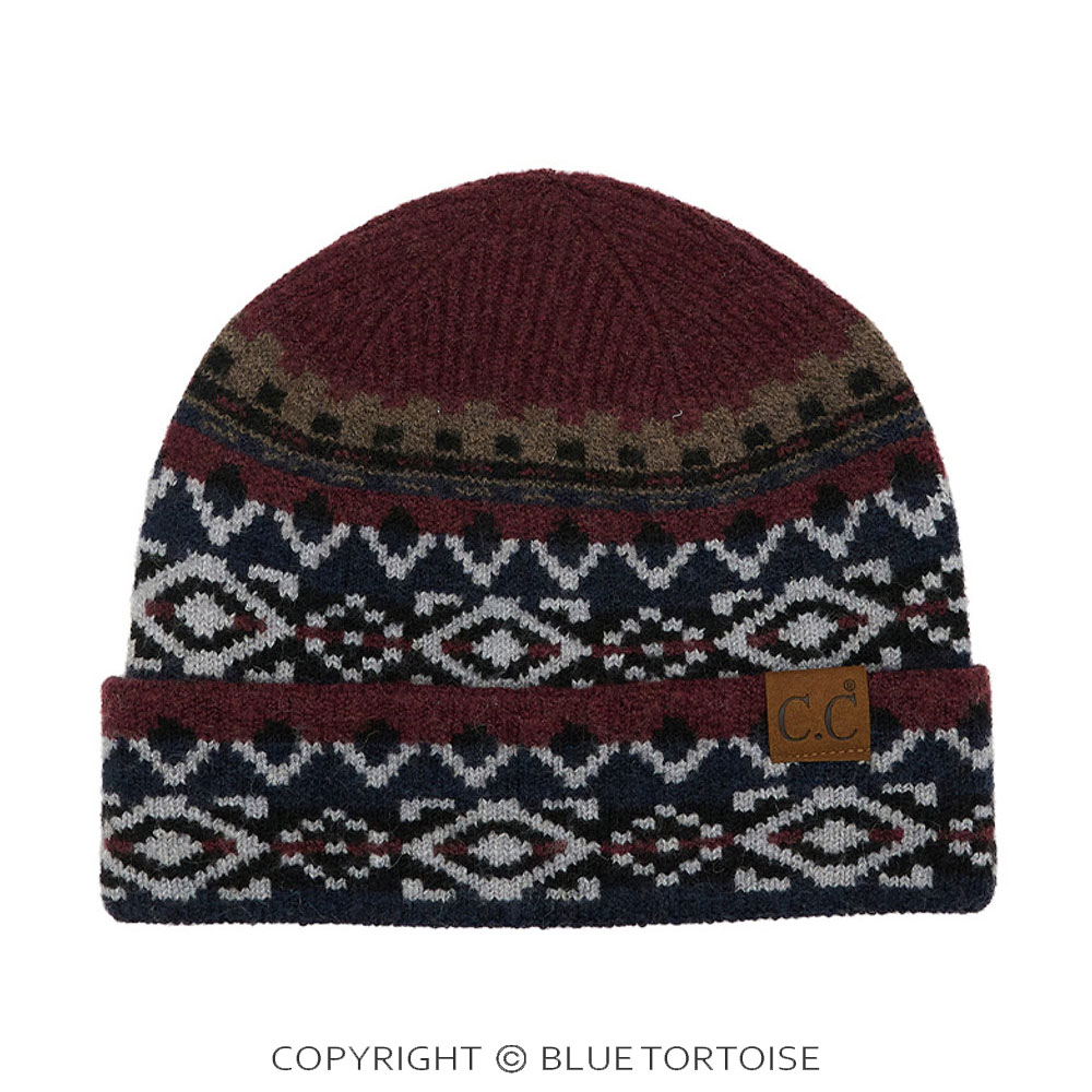 C.C Aztec Pattern Cuff Beanie