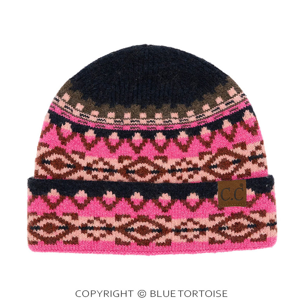C.C Aztec Pattern Cuff Beanie