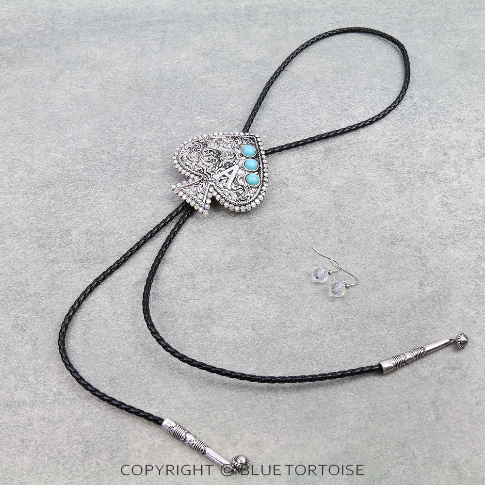 Western Spade Bolo Necklace Set