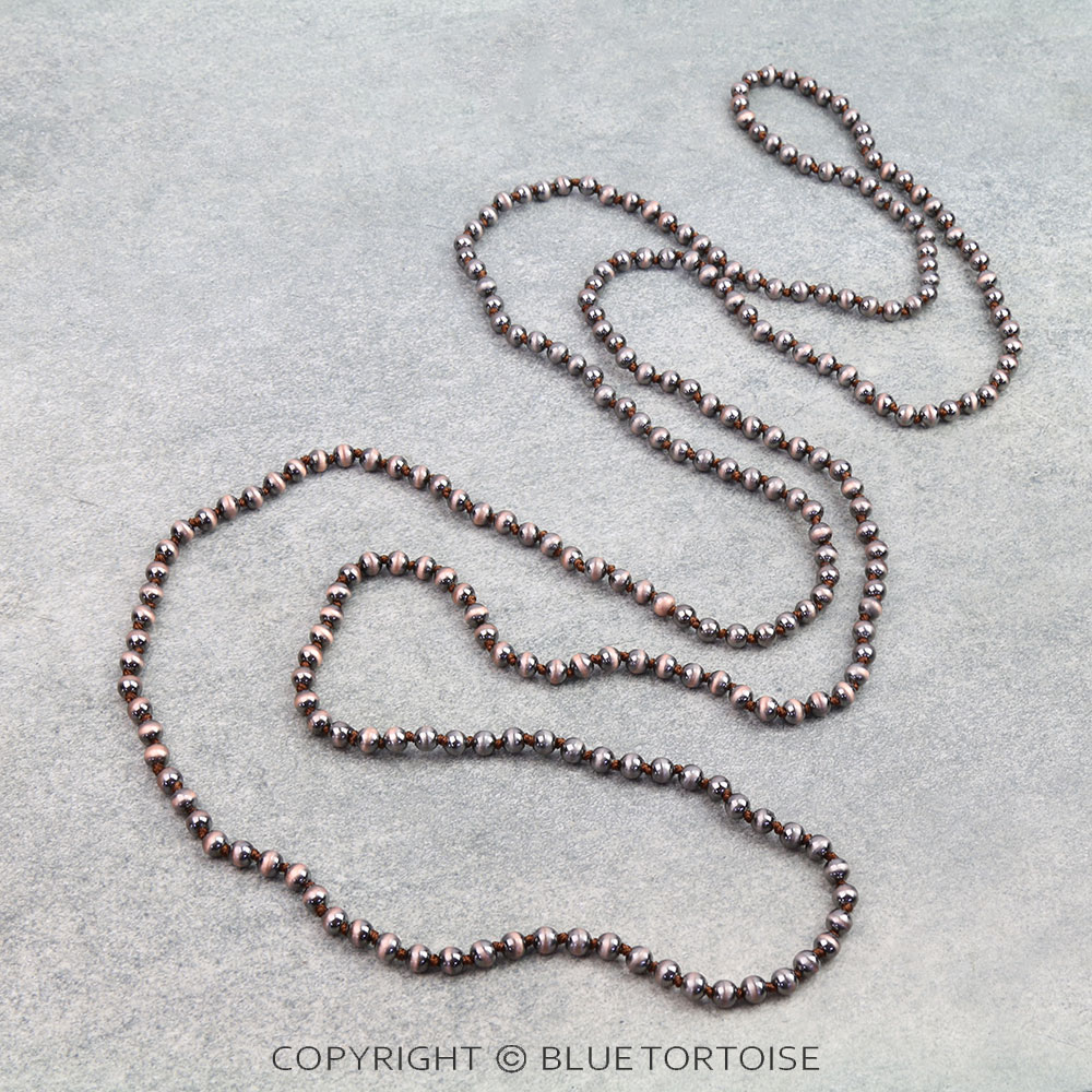 70" Navajo Style Pearl Necklace