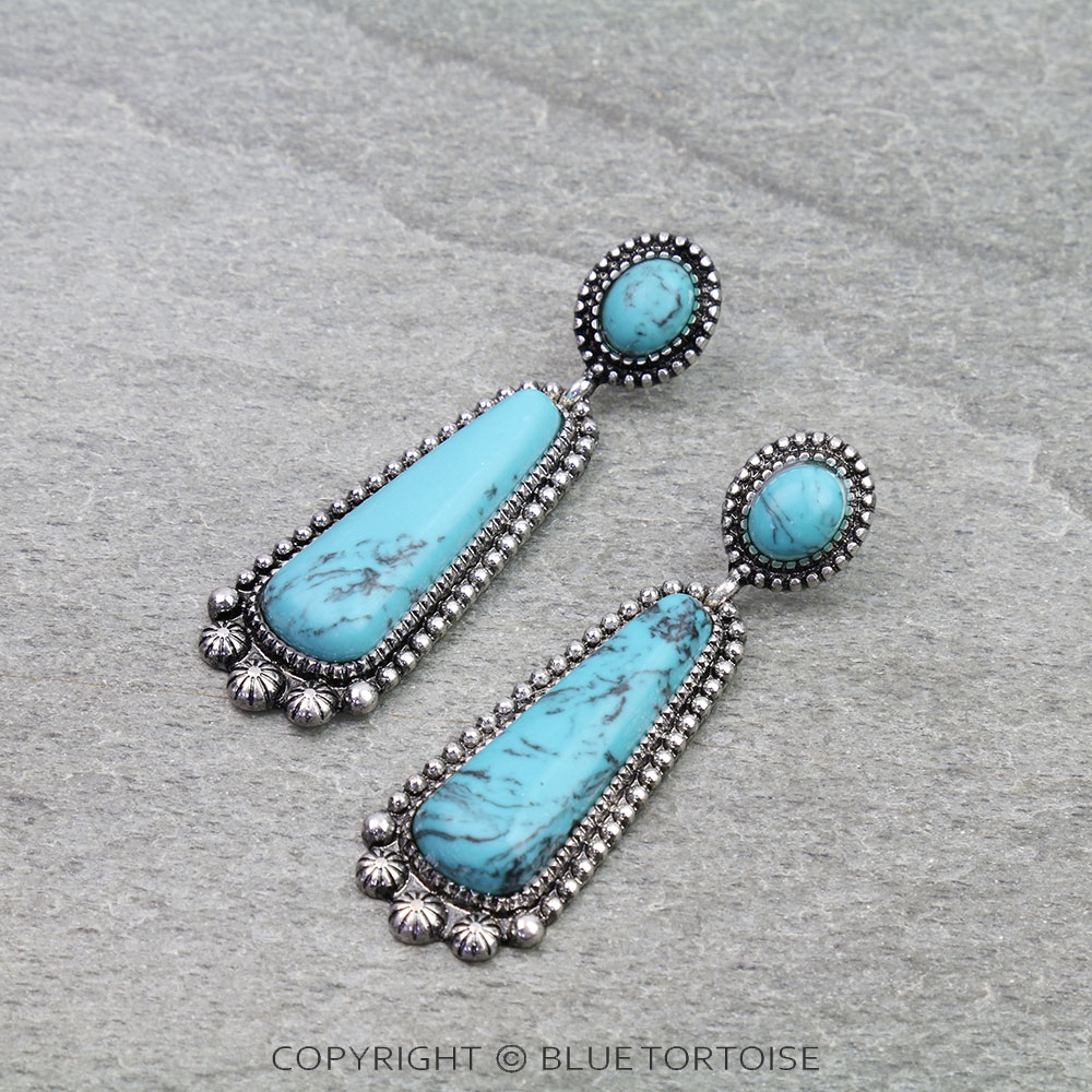 Western Stone Stud Earrings