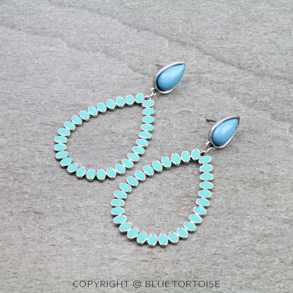 Western Epoxy Teardrop Stud Earrings