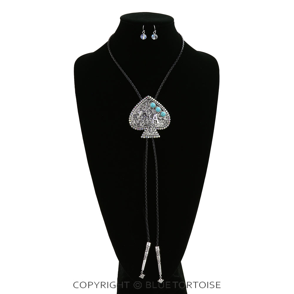 Western Spade Bolo Necklace Set - Image 2
