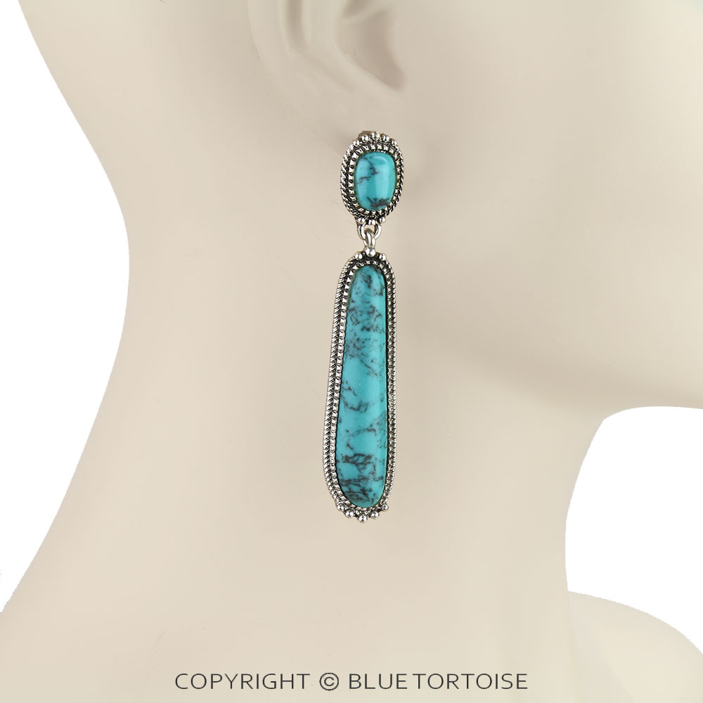 Western Stone Stud Earrings - Image 2