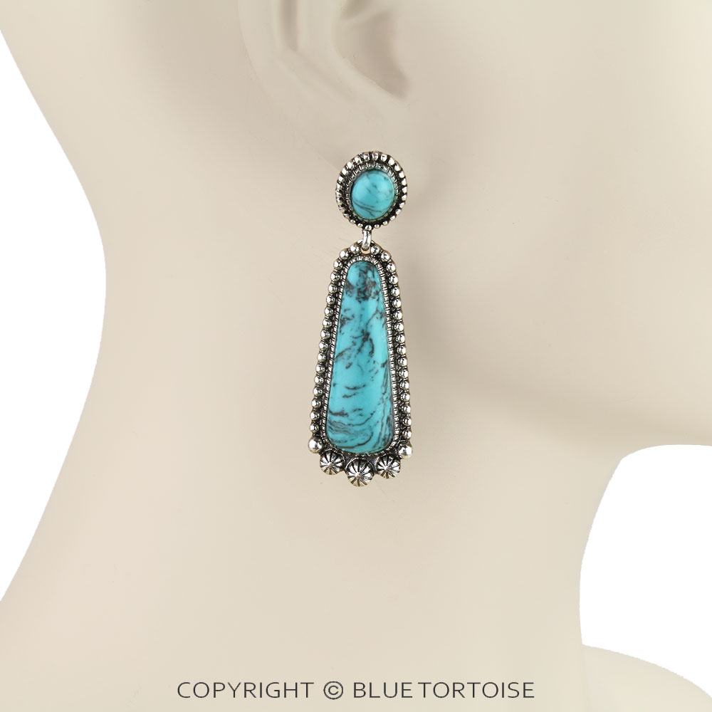 Western Stone Stud Earrings - Image 2