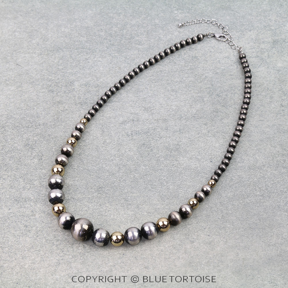 Navajo Style Pearl & Bead Necklace