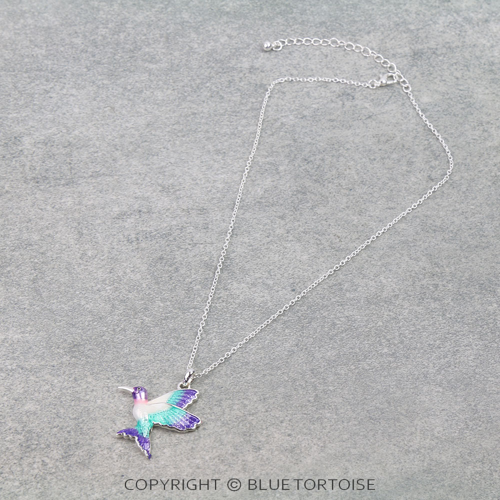 Garden Epoxy Hummingbird Necklace