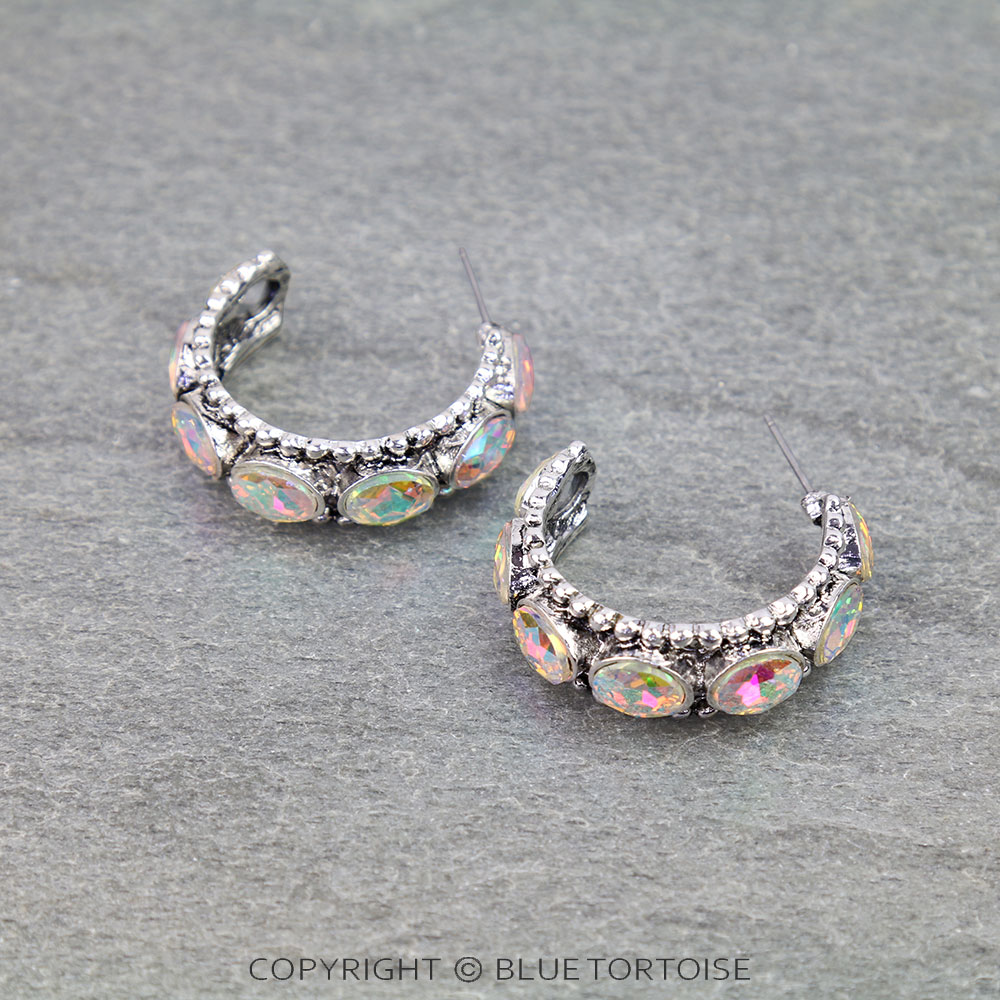 Western Stone Hoop Earrings