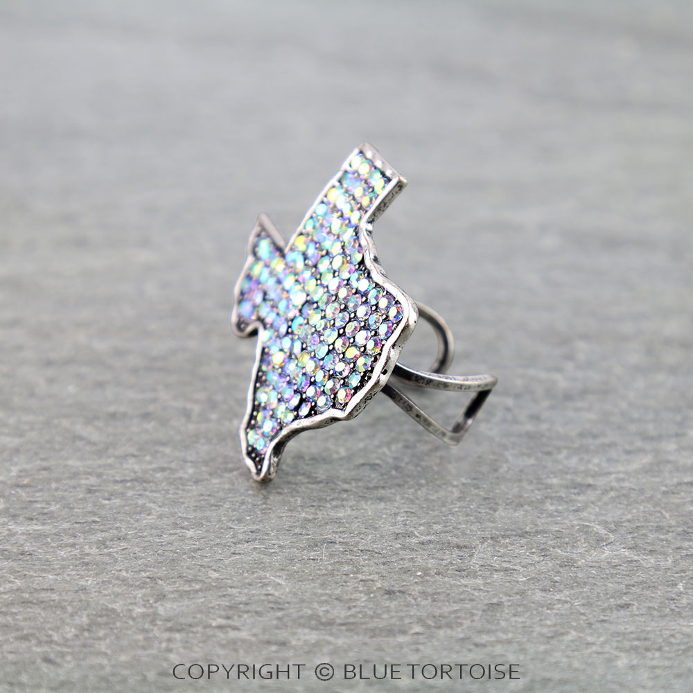 Western Texas Map Stone Cuff Ring - Image 2