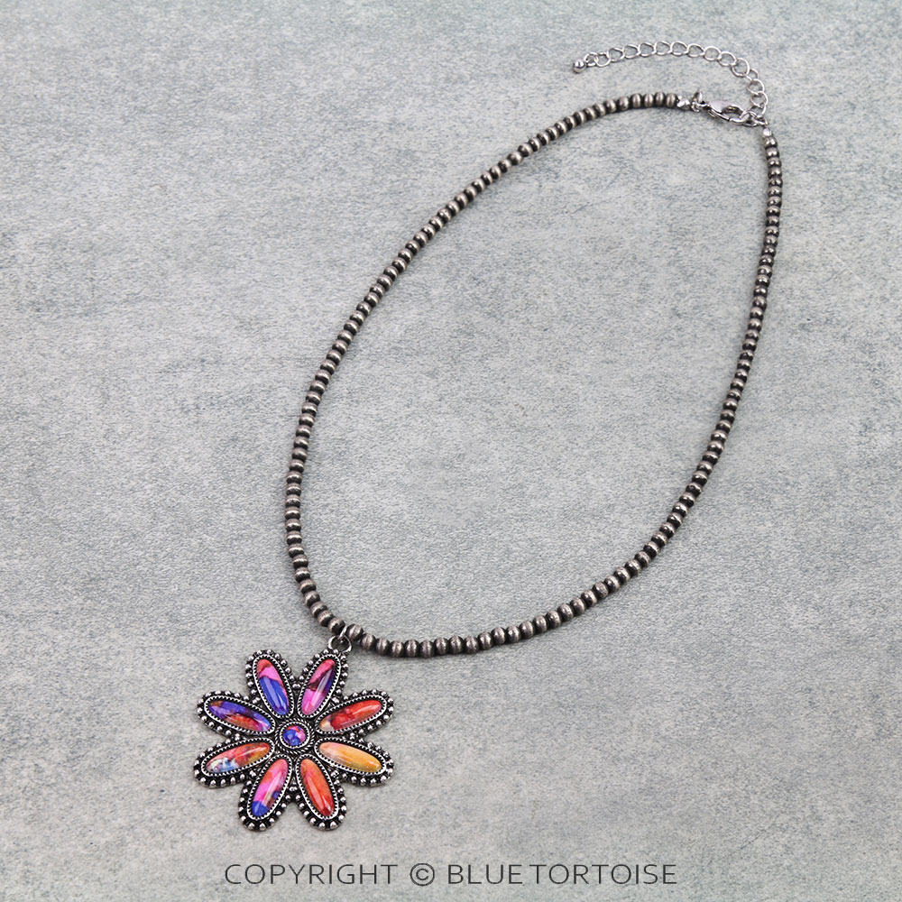 Western Concho Print Necklace