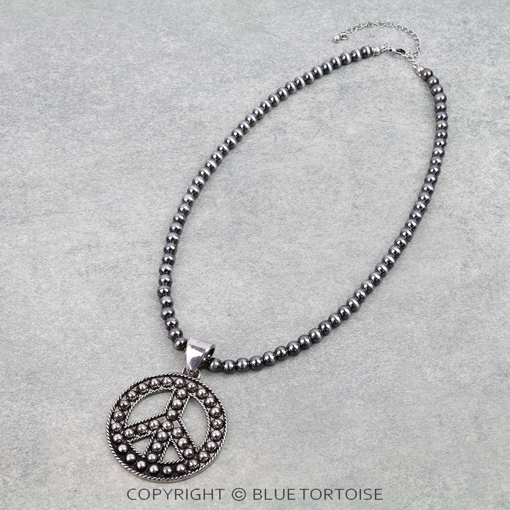 Western Ball TXR Peace Sign Necklace