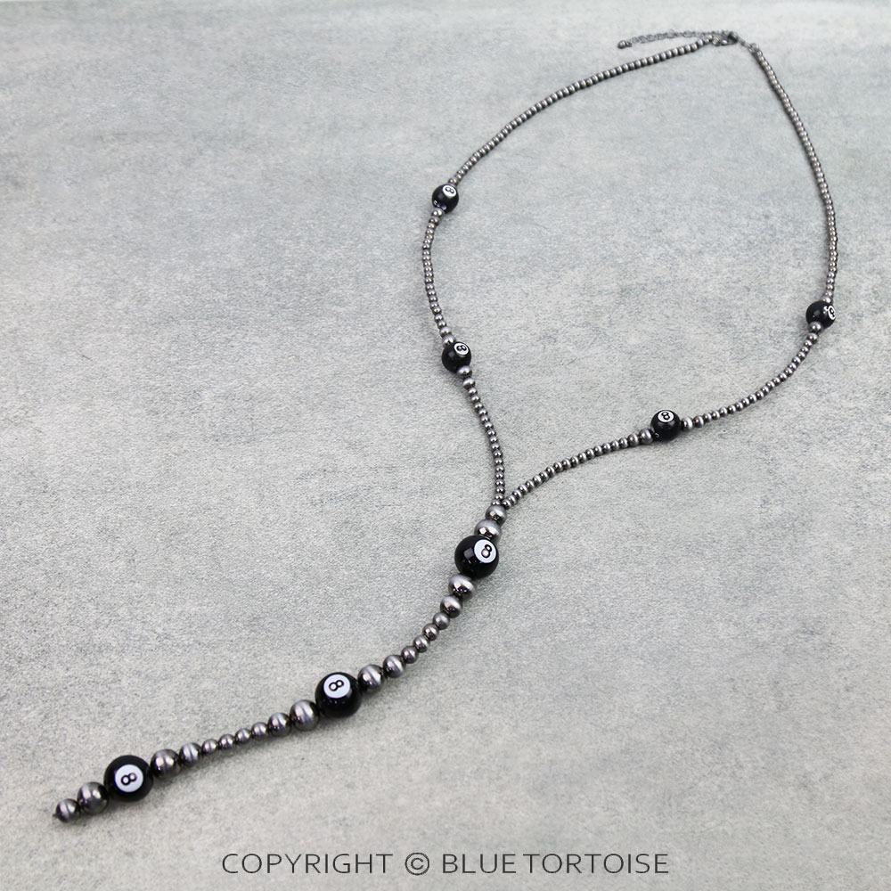 8 Ball Y Pearl Necklace