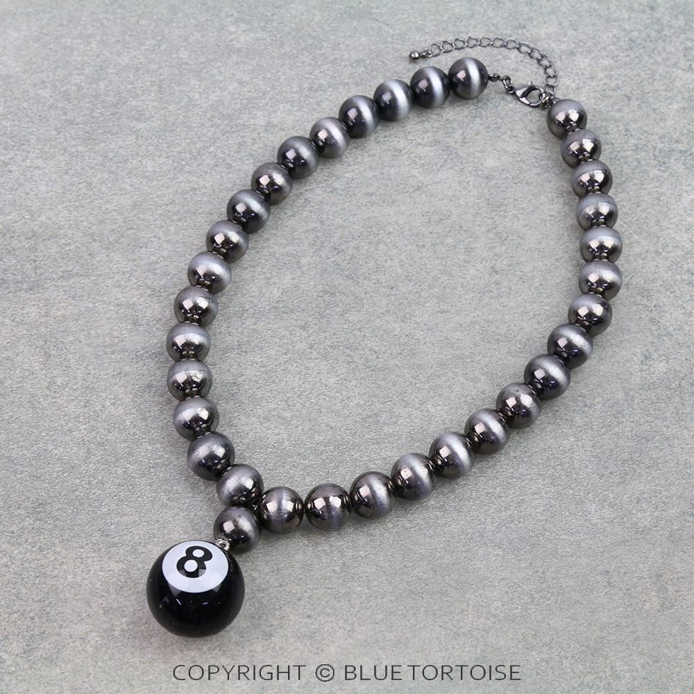 8 Ball Pendant Pearl Necklace