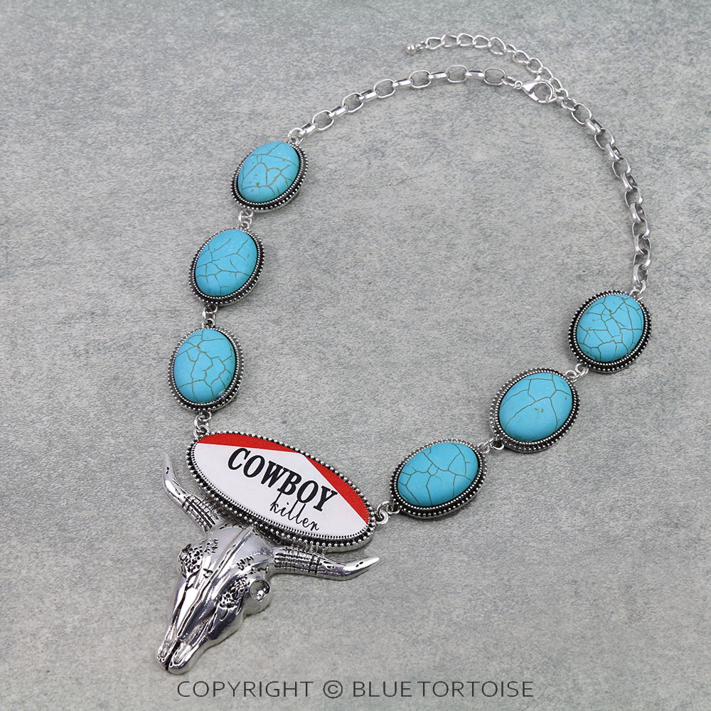 Western Turquoise Cowboy Killer Necklace