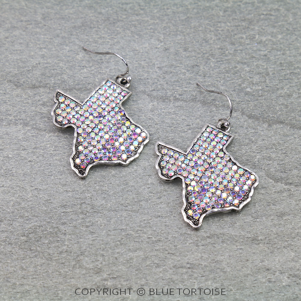 Western Texas Map Dangle Earrings