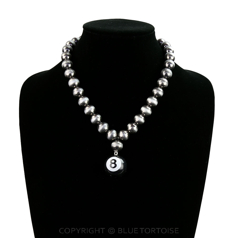 8 Ball Pendant Pearl Necklace - Image 2