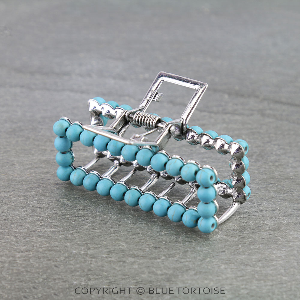 Western Navajo Style Bead Hair Claw Clip