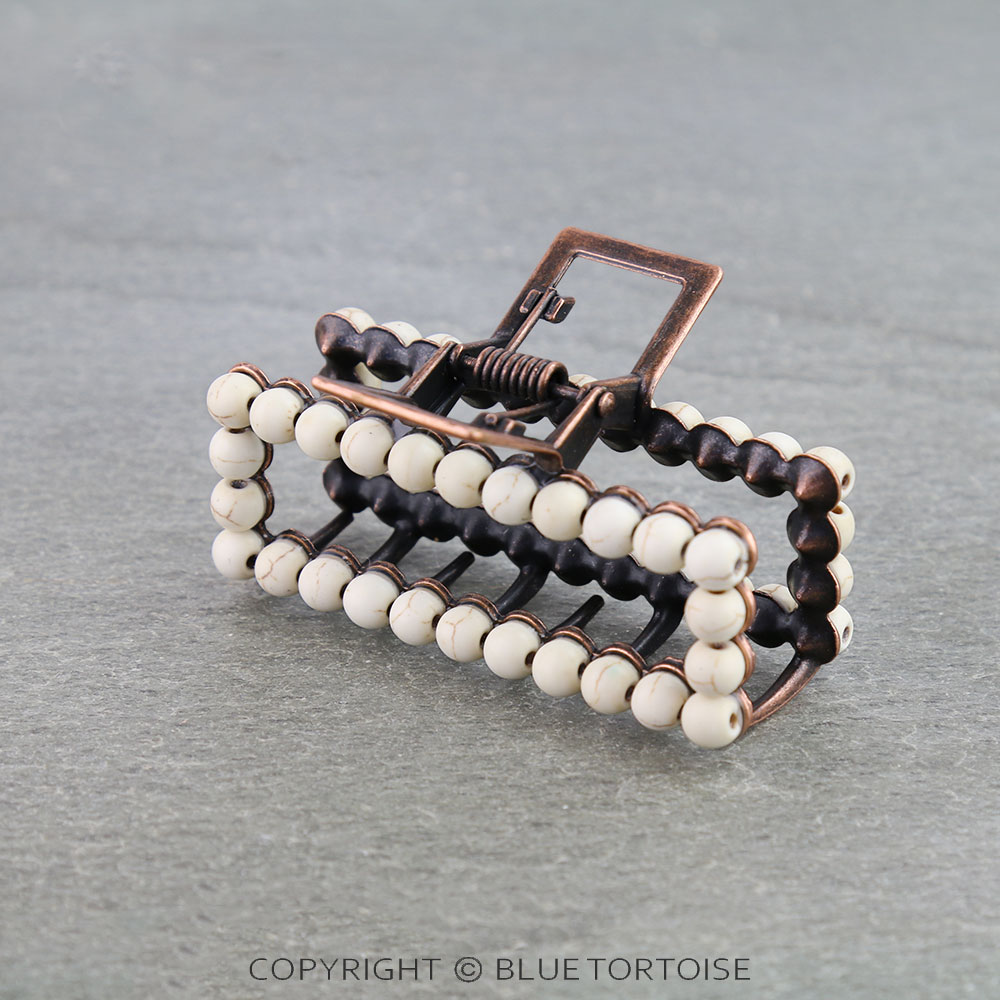 Western Navajo Style Bead Hair Claw Clip