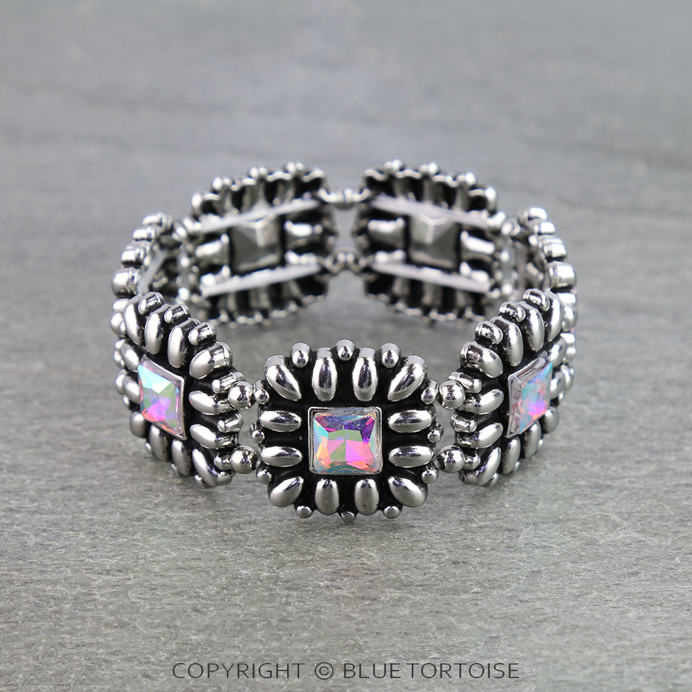 Western Flower Concho Stretch Bracelet