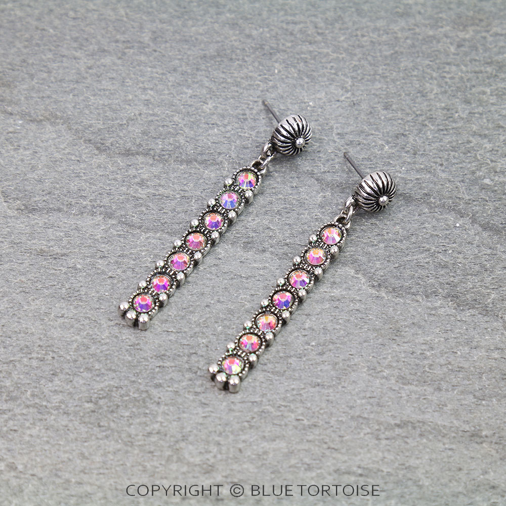 Western Stone Bar Stud Earrings