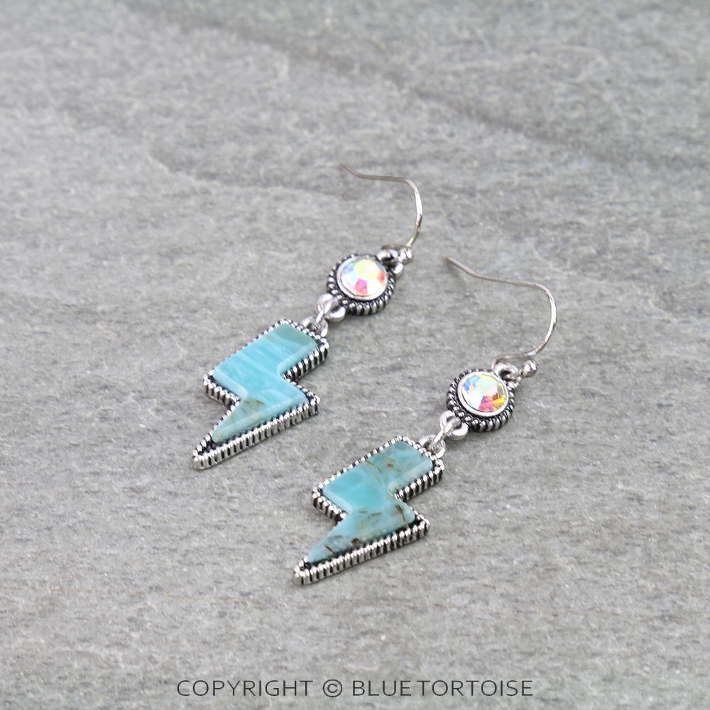 Western Thunder Stone Dangle Earrings