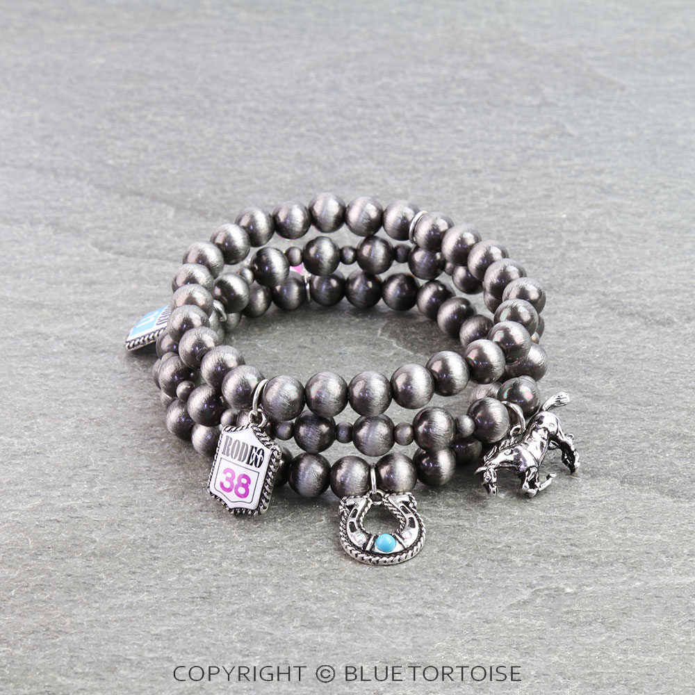 Western Rodeo Multi Charm Stackable Bracelets