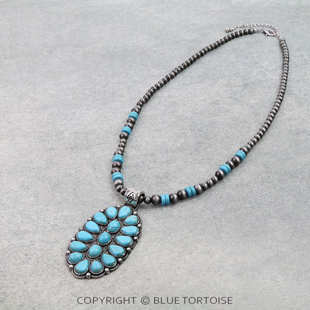 Western Concho Pendant Necklace