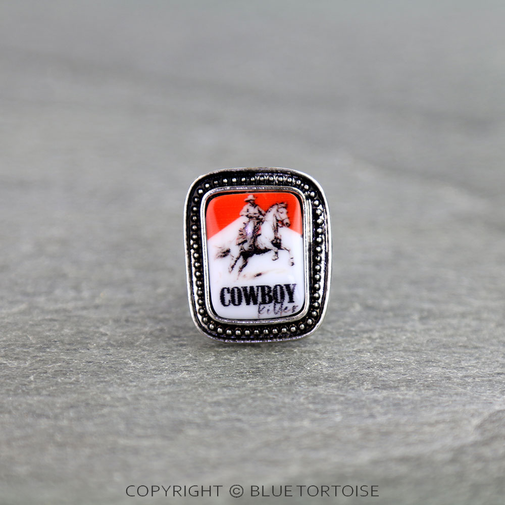 Western Cowboy Killer Portrait Cuff Ring