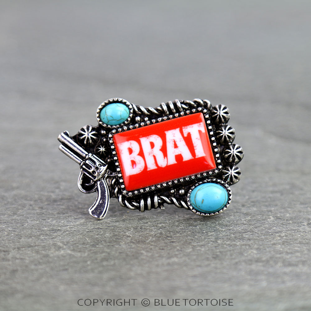 Western Red Brat Cuff Ring