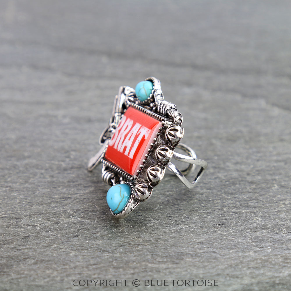 Western Red Brat Cuff Ring - Image 2