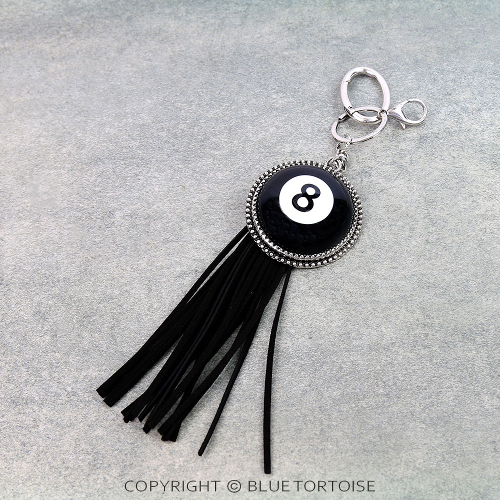 Fun Theme 8 Ball with Tassel Keychain