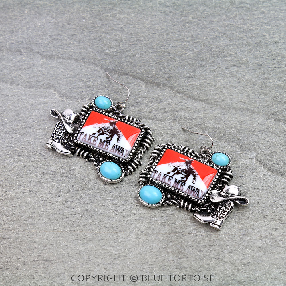 Western Red Take Me Away Dangle Earrings
