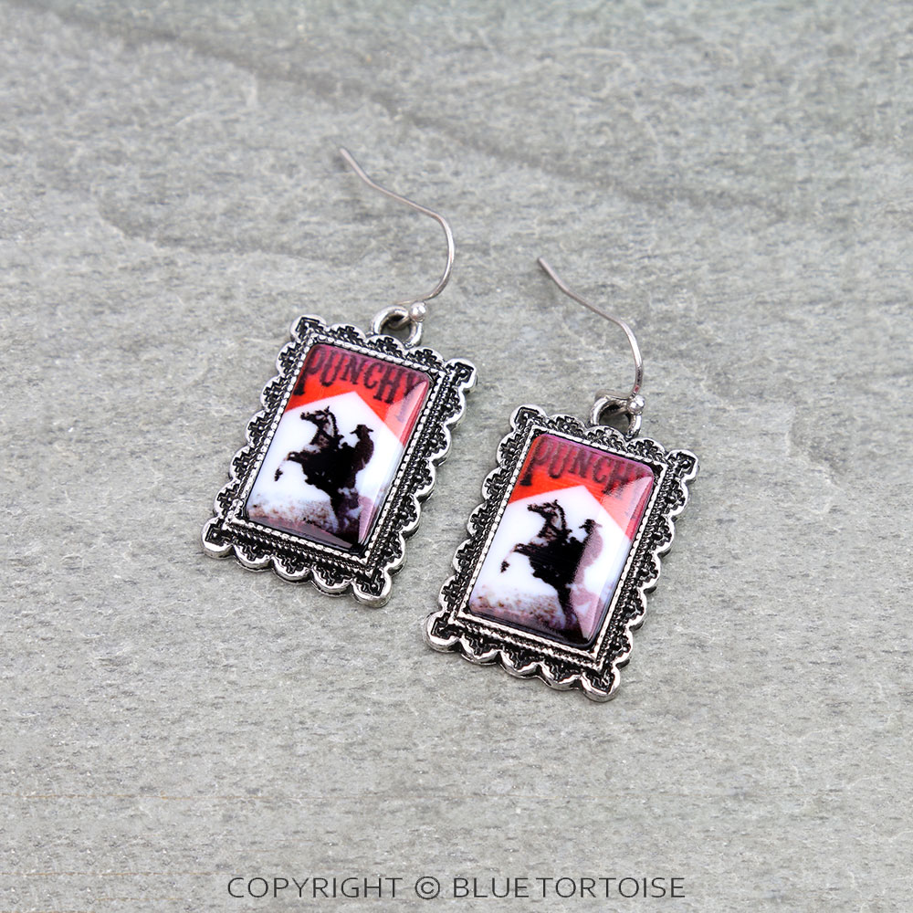 Western Punchy Portrait Dangle Earrings