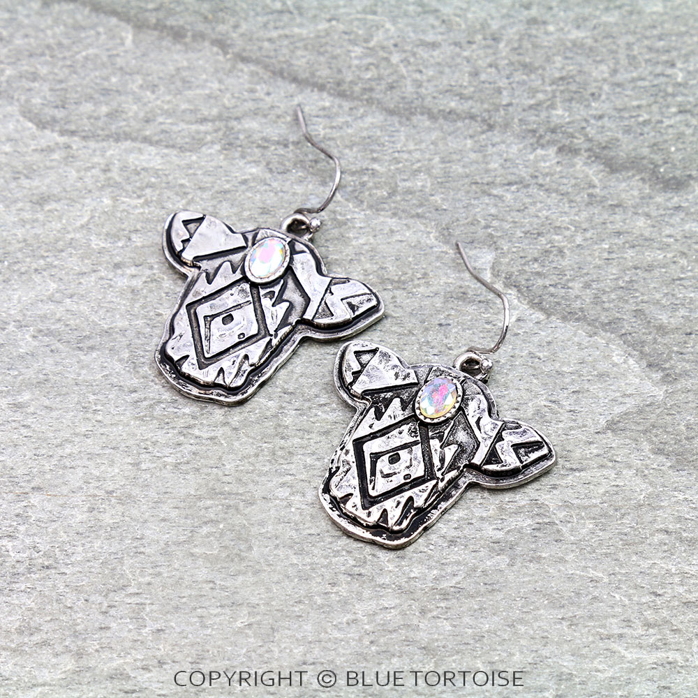 Western Cow Head Dangle Earrings