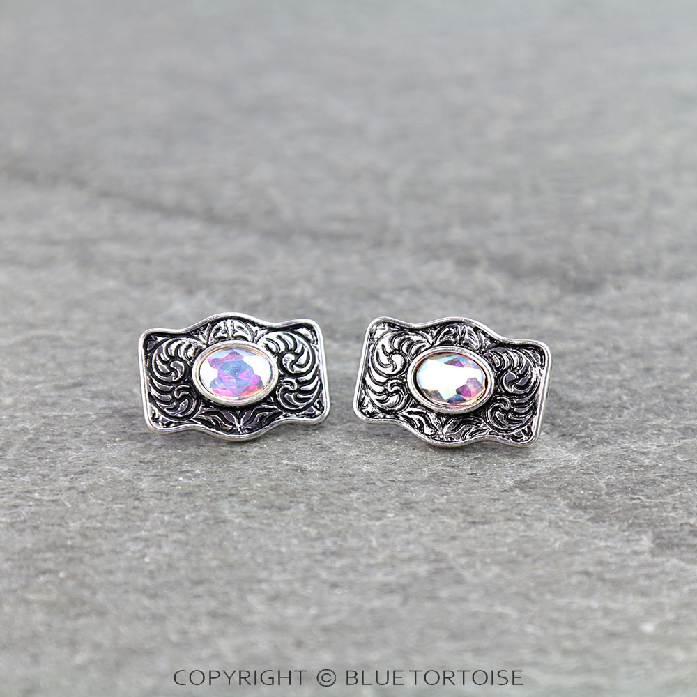 Western Small Concho Stud Earrings