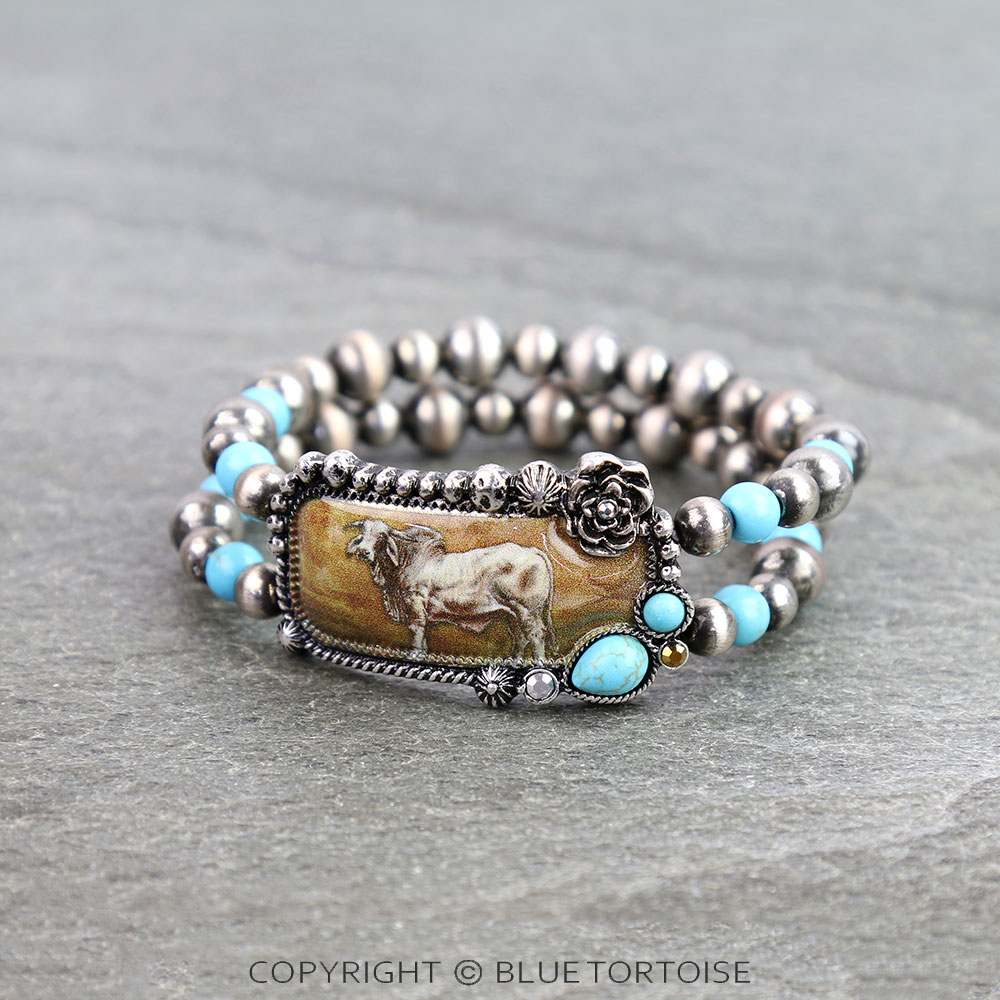 Western Brahman Bar Stretch Bracelet - Image 2