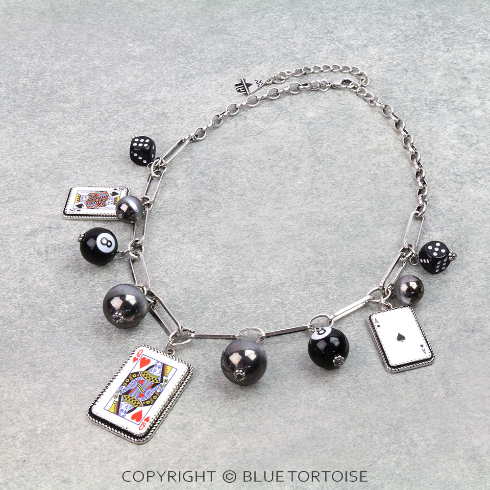 Casino Theme Multi Charm Necklace